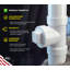Té de nettoyage en PVC 4 po. Bouchon, bonde Hub x Hub x FPT en PVC blanc, raccord d'évacuation et d'évacuation, (paquet de 5)