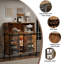 Buffet de 41,5 po de largeur avec portes de grange coulissantes en métal; armoire à vin avec porte-bouteilles; armoire à café avec lumières DEL réglables; armoire à buffet avec tablettes réglables