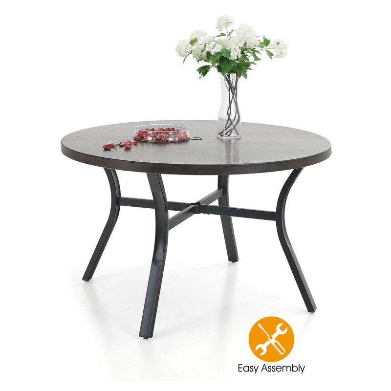 Armisha 4 - Person Patio Dining Set Umbrella Hole Included Round Table