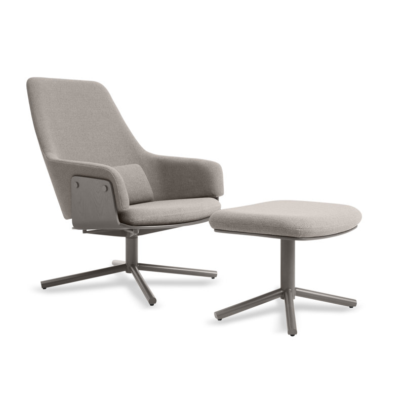 Lock Swivel Armchair, Condit Silver Gray 100% Polyester, Silver Gray