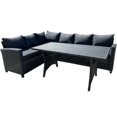 Lally 5 - Person Patio Dining Set Rectangular Table with Cushions Included