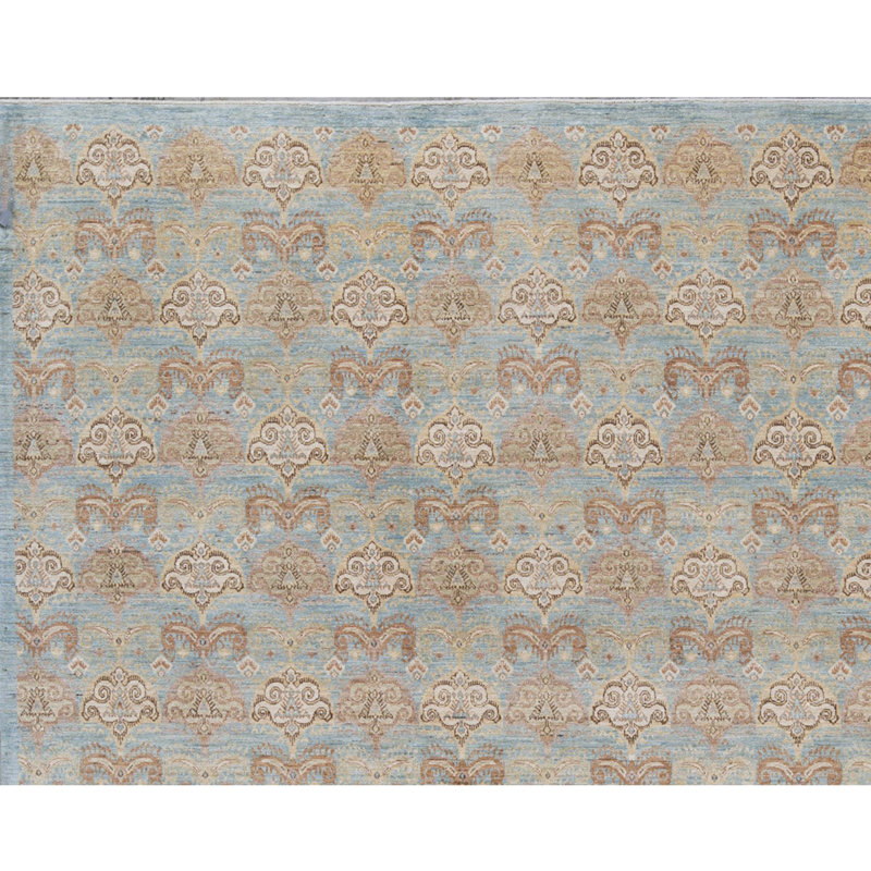 Hand-Knotted High-Quality Light Blue/Brown/Beige Area Rug