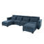Canapé modulaire en lin 6 pièces avec repose-pieds-1025572044