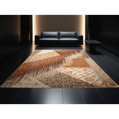 Tapis beige lavable à la machine Kymani