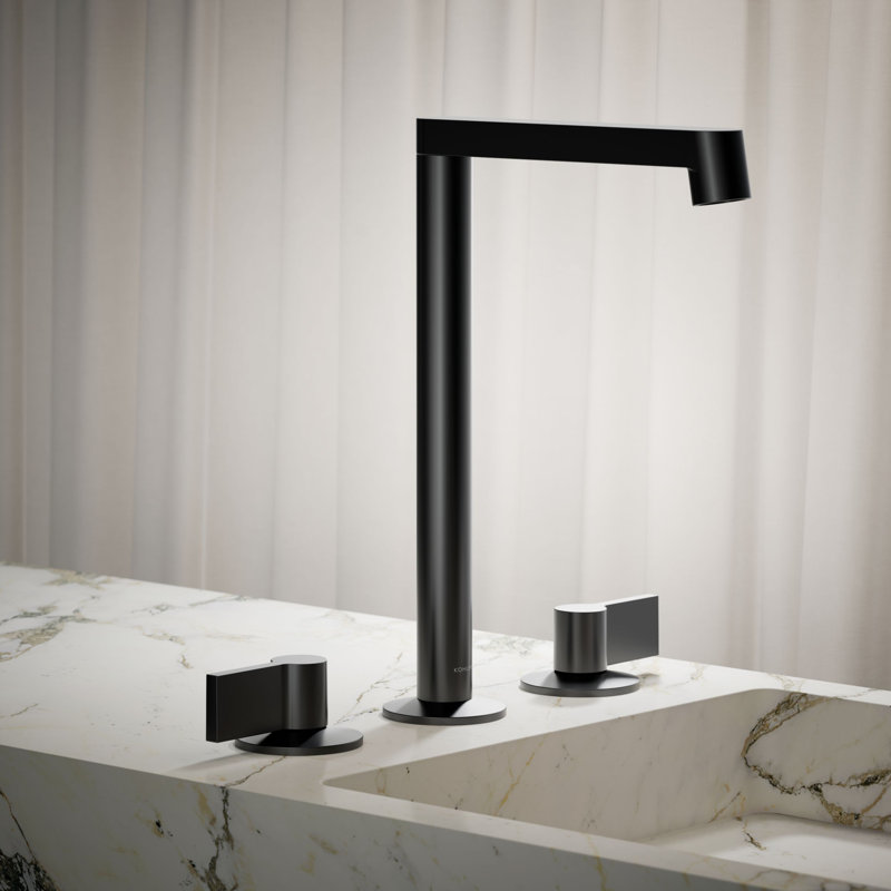 Components Tallbathroom Sink Spout with Row Design, Matte Black