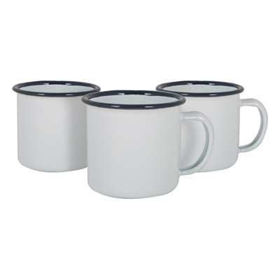 Argon Tableware - White Enamel Espresso Cups - 130ml