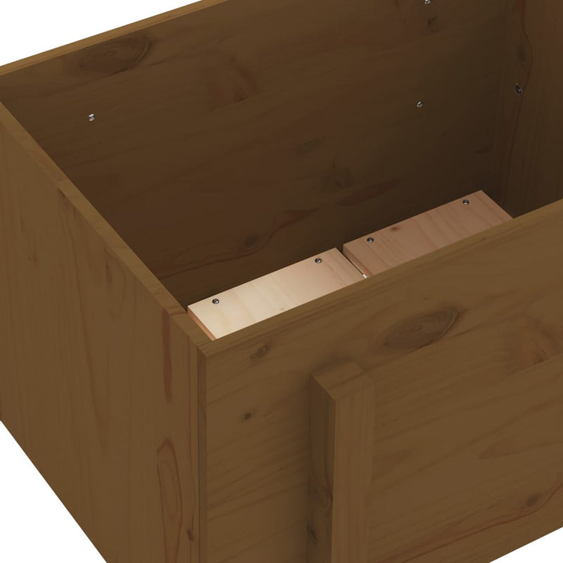 Meenakshi Wood Raised Garden Bed, Pine, 57cm H x 62cm W x 50cm D, Honey Brown