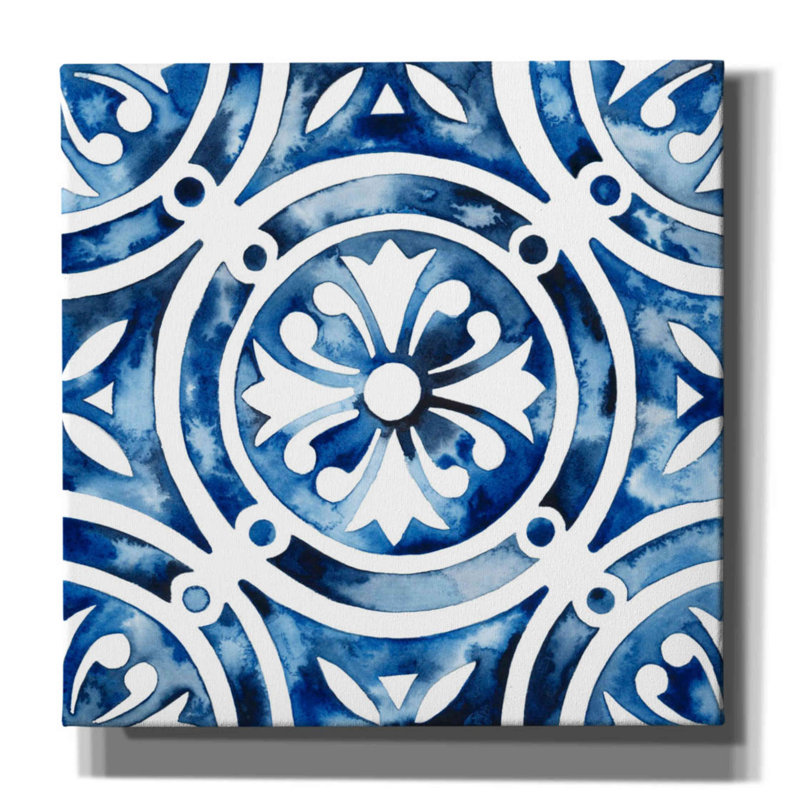 Red Barrel Studio® «Cobalt Tile IV» par Grace Popp, H 18 po x l 18 po x P 0,5 po