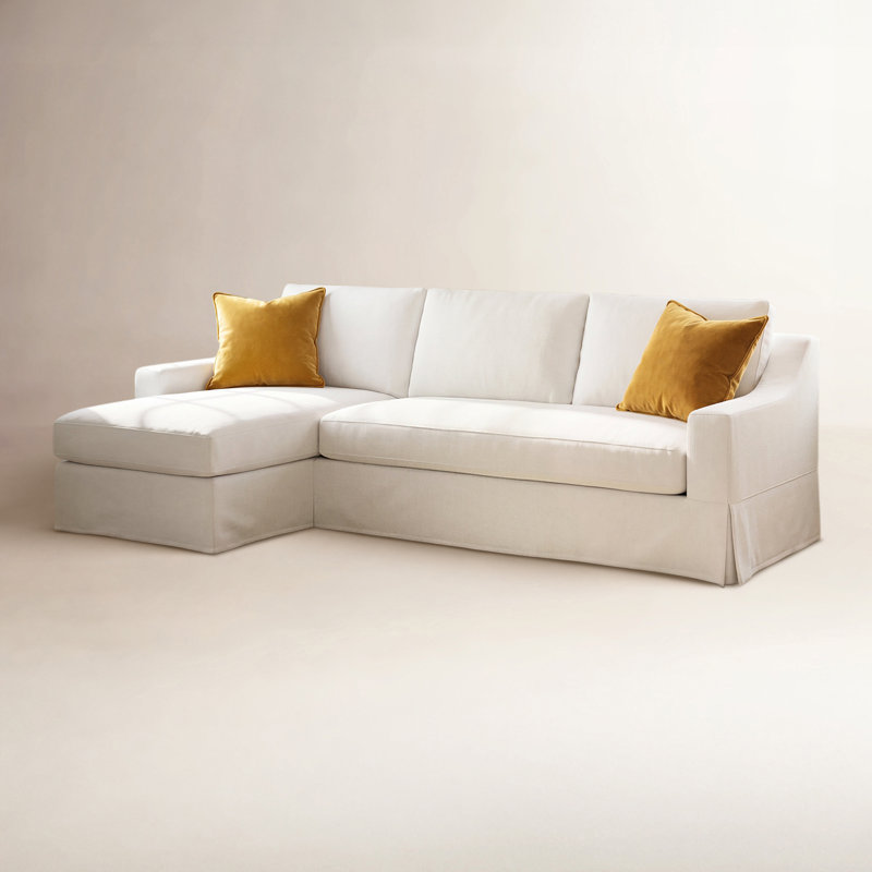 Canapé modulaire 2 pièces Cranbrook, Toile gris clair Macarena, Accoudoir à gauche (vu de face)