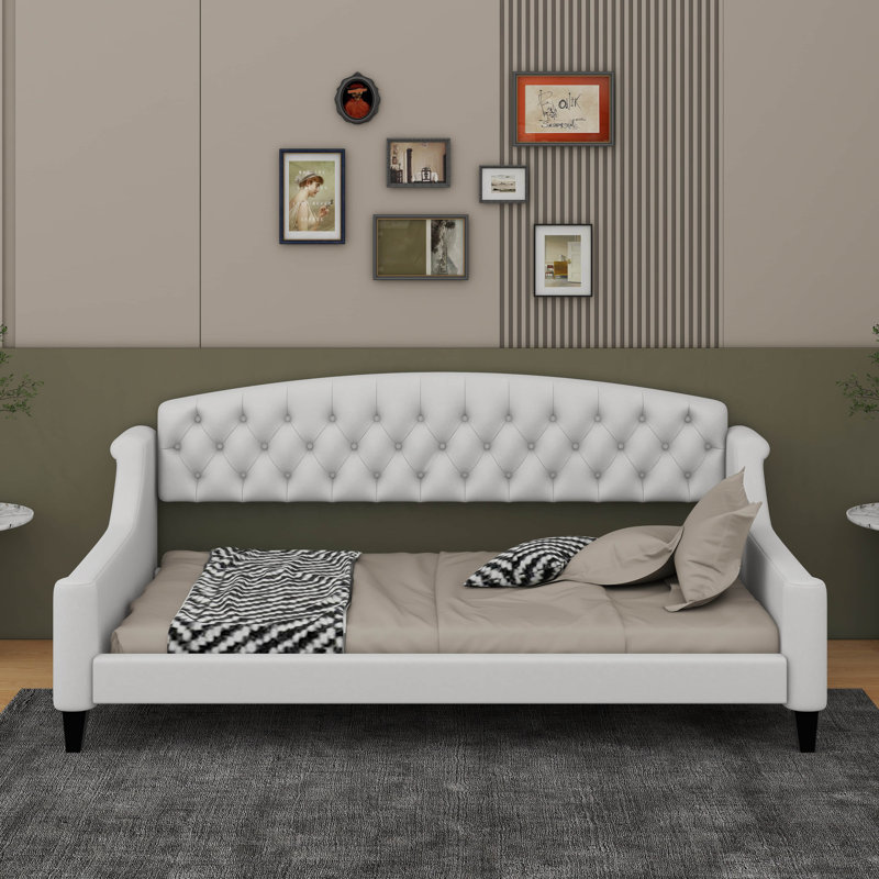 Twin Modern Luxury Tufted Button Daybed, Beige
