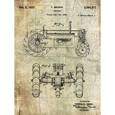 Tracteur breveté - Impression sur toile tendue
