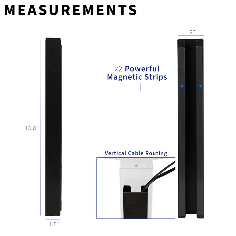 Rangement magnétique vertical pour câbles, Noir