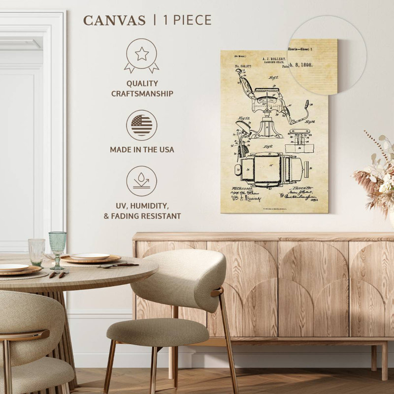 Fauteuil de barbier rétro Kynaat, H 30 po x l 20 po