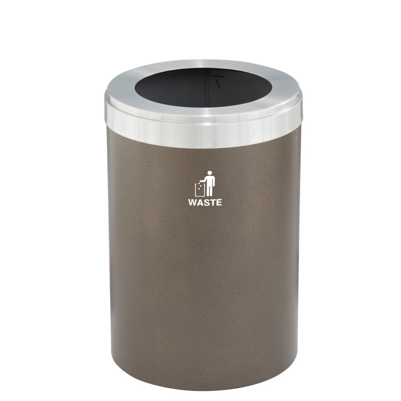 Poubelle, 41, Filon bronze / aluminium satiné, H 30 po x l 20 po x P 20 po