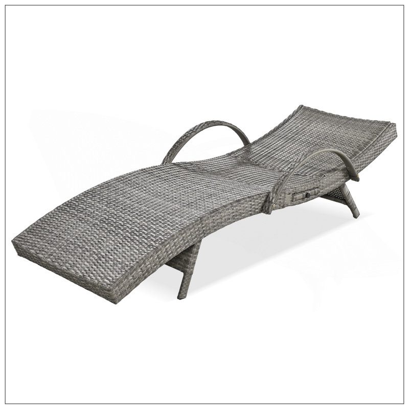 Ensemble de chaises longues d'extérieur en osier de 80 po avec dossier inclinable et dossier inclinable à dossier ajustable