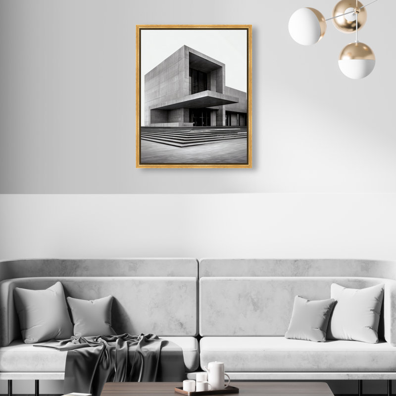Structural Solitude Architecture Canvas Print by Oliver Gal, Black Frame, 16 x 20, 17"H x 21"W, Gold Floater Frame