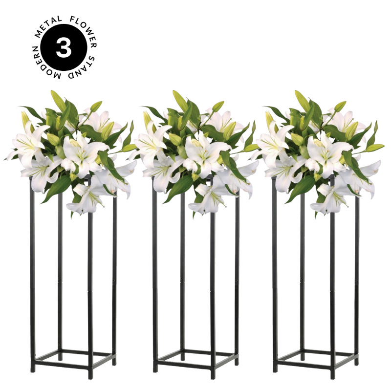Support à plantes Latana - ensemble de 3, Noir