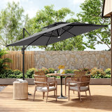 Anndee 3m Square Cantilever Parasol with LED Light