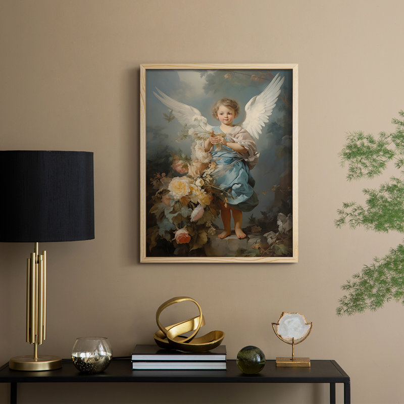 «Religious Series CDxxxxxx», reproduction encadrée - bois massif, Naturel, H 21 po x l 17 po