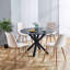 42,53 po Longue table noire, plateau, pieds en métal, plateau de cuisine et de salle à manger rond noir simple de style 42,1 po avec utilisation