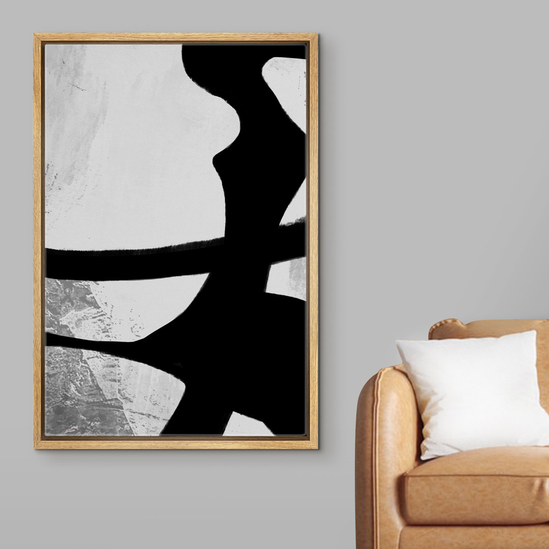 " Swirling Dark Lines On Gray Backdrop " IDEA4WALL Frame