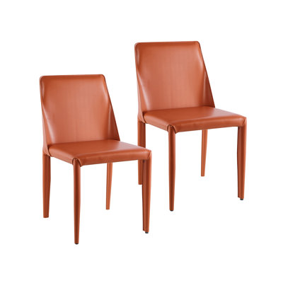 Alycen Genuine Leather Upholstered Dining Chair