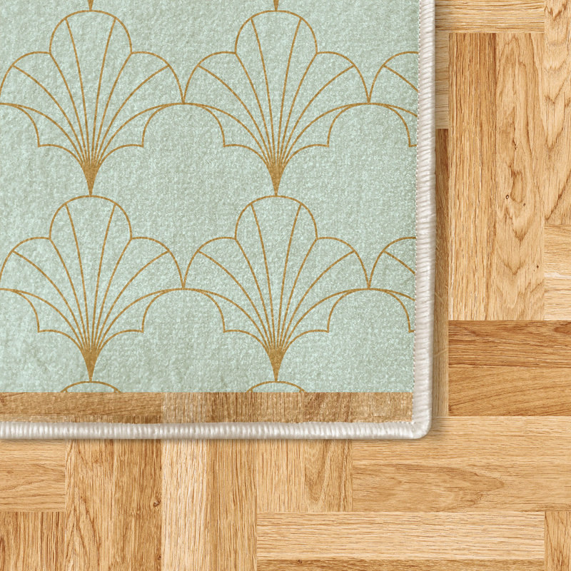Kayman Art Deco High Density Long Fiber Poly Threads Decorative Area Rug Carpet, Runner 2'6" x 5'