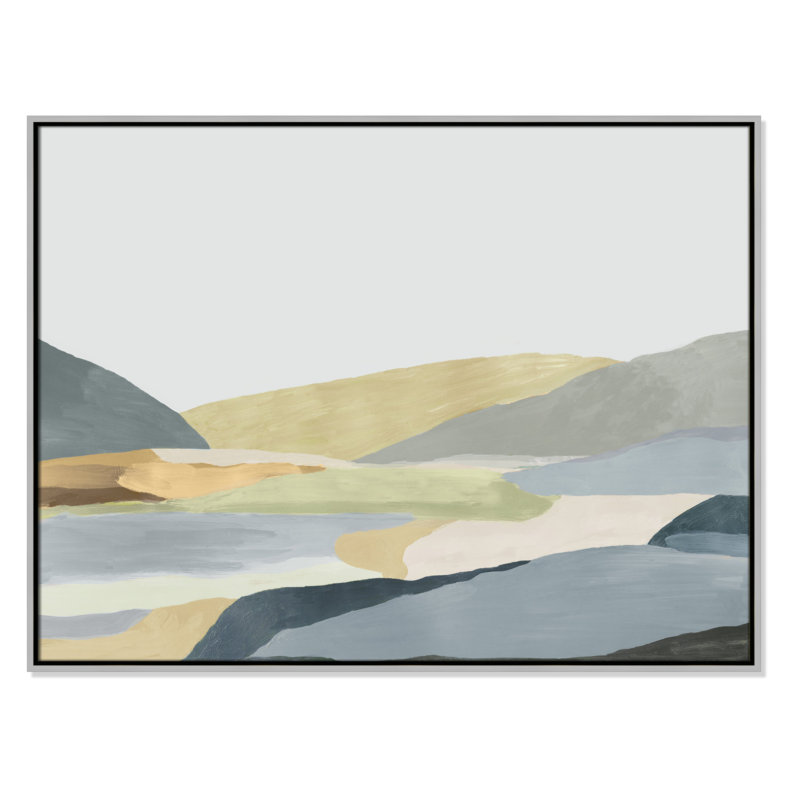 Blair "Warm Hills II" Painting, 31.5" H x 41.5" W x 2" D, Silver Canvas