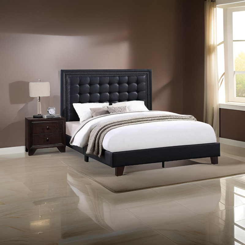 Robiya Upholstered Tufted Platform Bed, Queen