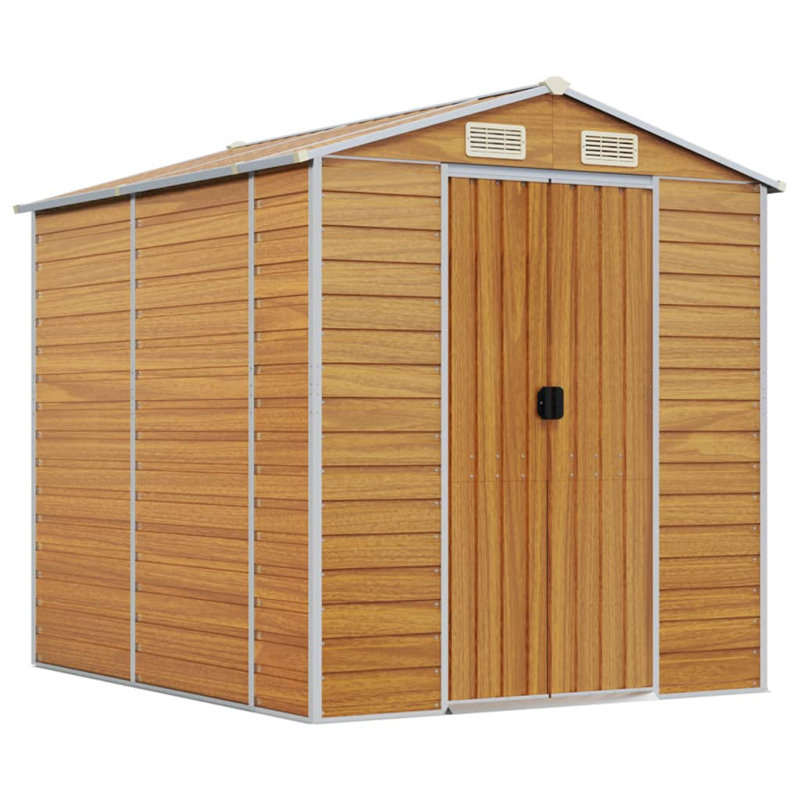 Storage Shed, 78" H x 75.2" W x 51.2" D, Light Brown