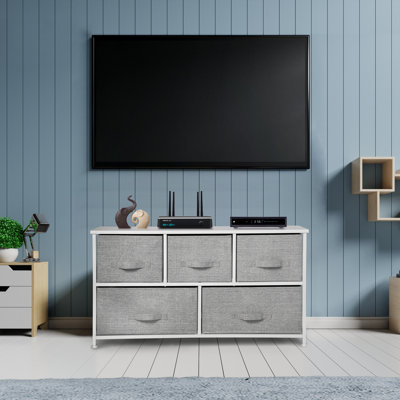 Commode de rangement 5 tiroirs en tissu Keifer