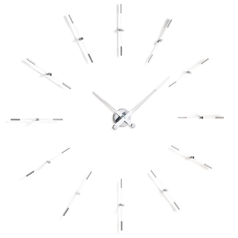 Merlin Metal Analog Wall Clock, White, Small