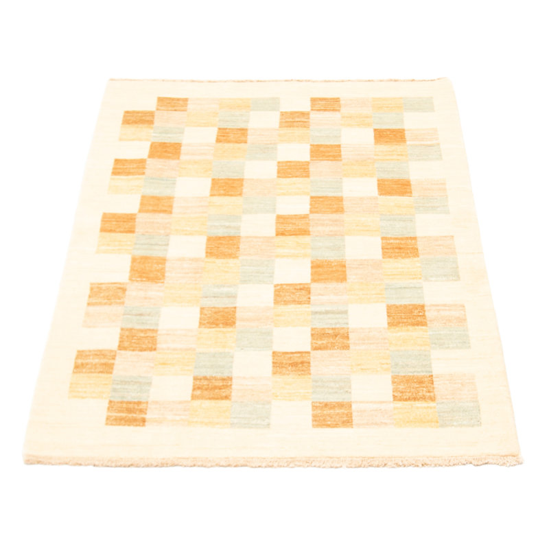 Tapis unique en laine noué à la main nouvel âge 4 pi x 5 pi 9 po en ivoire / brun / kaki Ballico