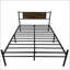 Structure de lit plateforme en métal avec tête de lit à grand lit - Noir et amp; Brun, capacité de charge solide de 900 lb, rangement sous le lit de 14 po, conception silencieuse-779642171-779642174