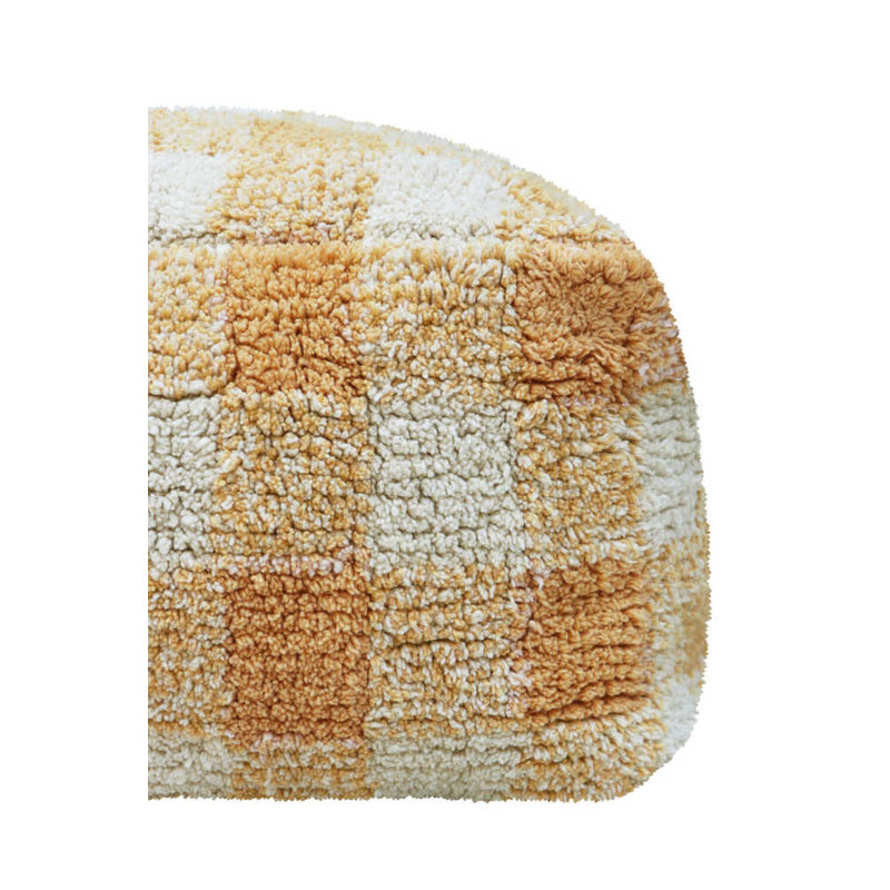 Vichy Square Pouf, Honey