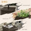 Parasol d'extérieur base 31, table de bout, bac à fleurs, capacité de 175 lb, brun, roulettes pour un transport pratique dans la base jardin 31, pot à café, mouvement facile sur le patio