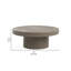 36 Inch Coffee Table, Concrete Round Top, Thick Pillar Padestal Base, Grey
