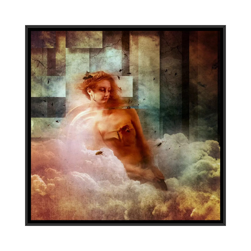 «Clouds», impression sur toile, H 18 po x l 18 po x P 1,5 po, Toile encadrée noire, Pas de tapis