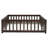Full Size Floor Bed with Fence and Door,Rubber Wood Floor Bed with Safety Guardrails,Espresso-1846365209-1846365211