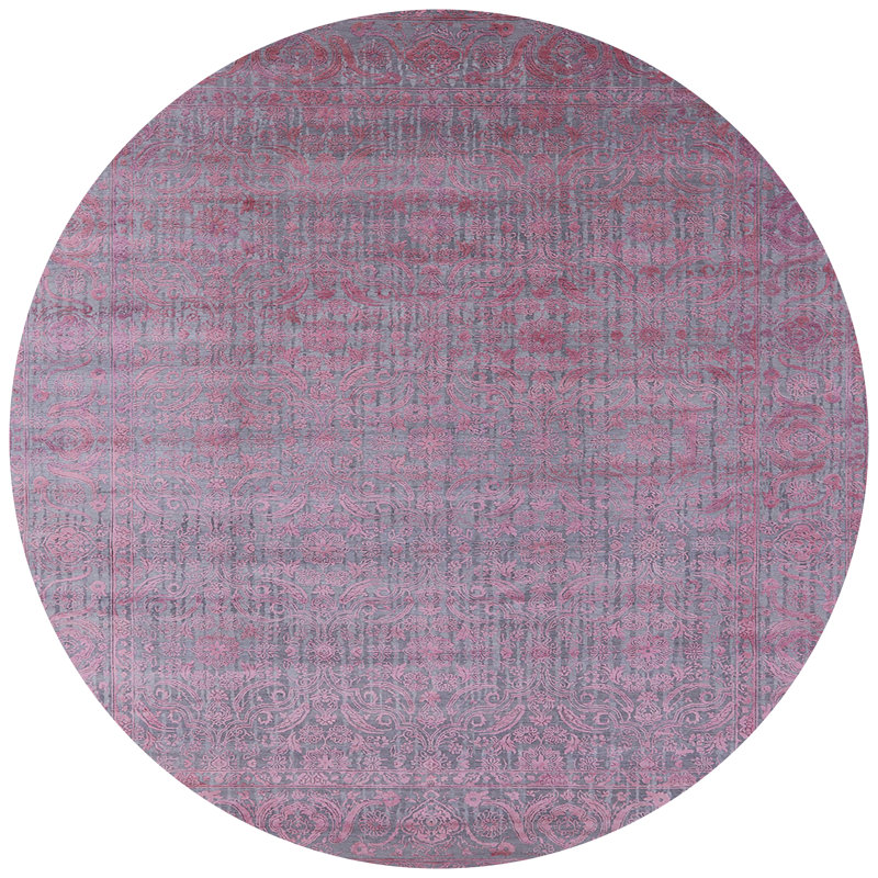 Floral Indoor Rug, Round 5'