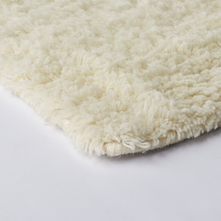 Mayer Striped Hand Knotted Wool Ivory/Black Area Rug