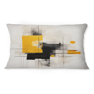 Grey Yellow Minimalism Purity Of Form I - Minimalism Printed Throw Pillow