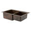 33" Hammered Copper Kitchen 60/40 Double Basin Sink with Matching Drains, and Accessories