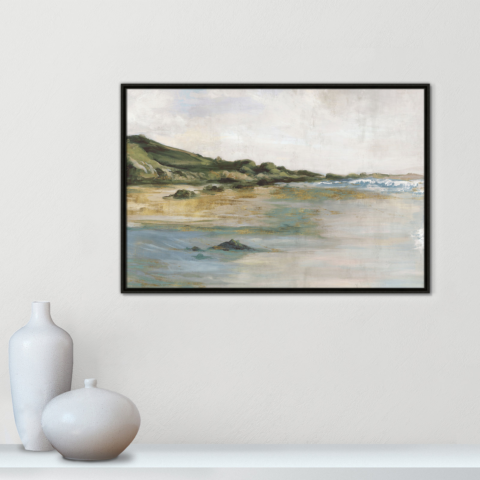 Cordoba "Tide's Edge" Print, 25.5" H x 37.5" W, Espresso