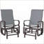 Ensemble de 2 chaises berçantes ergonomiques avec glissade en douceur et tissu en filet durable-362944021