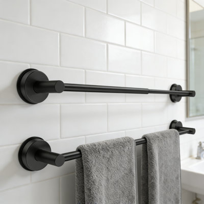 2 Pack Adjustable Suction Cup Towel Bar For Bathroom Wall,14.6Inch~24 Inch Towel Racks