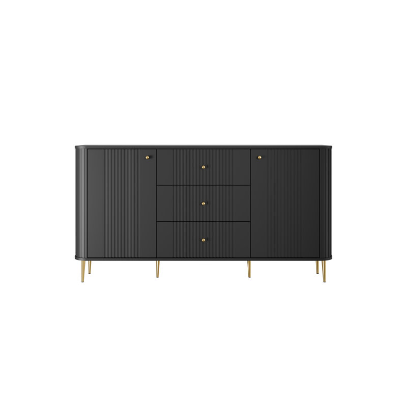 Dayzee Komoda 160 2d3sz - egs, Black/Gold