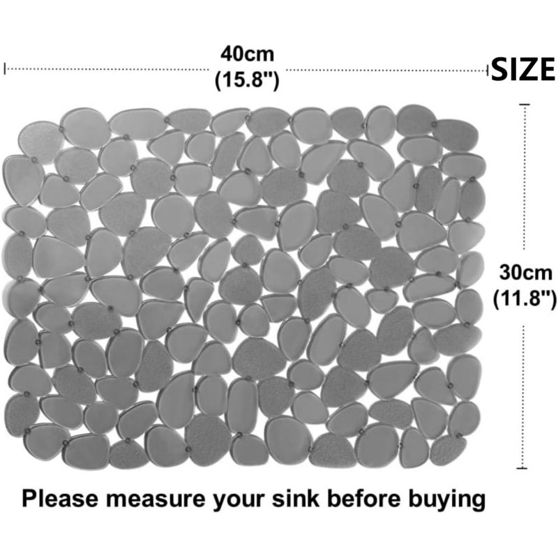 Tapis de drainage anti-dérapant pour cuisine 2 pièces, Gris