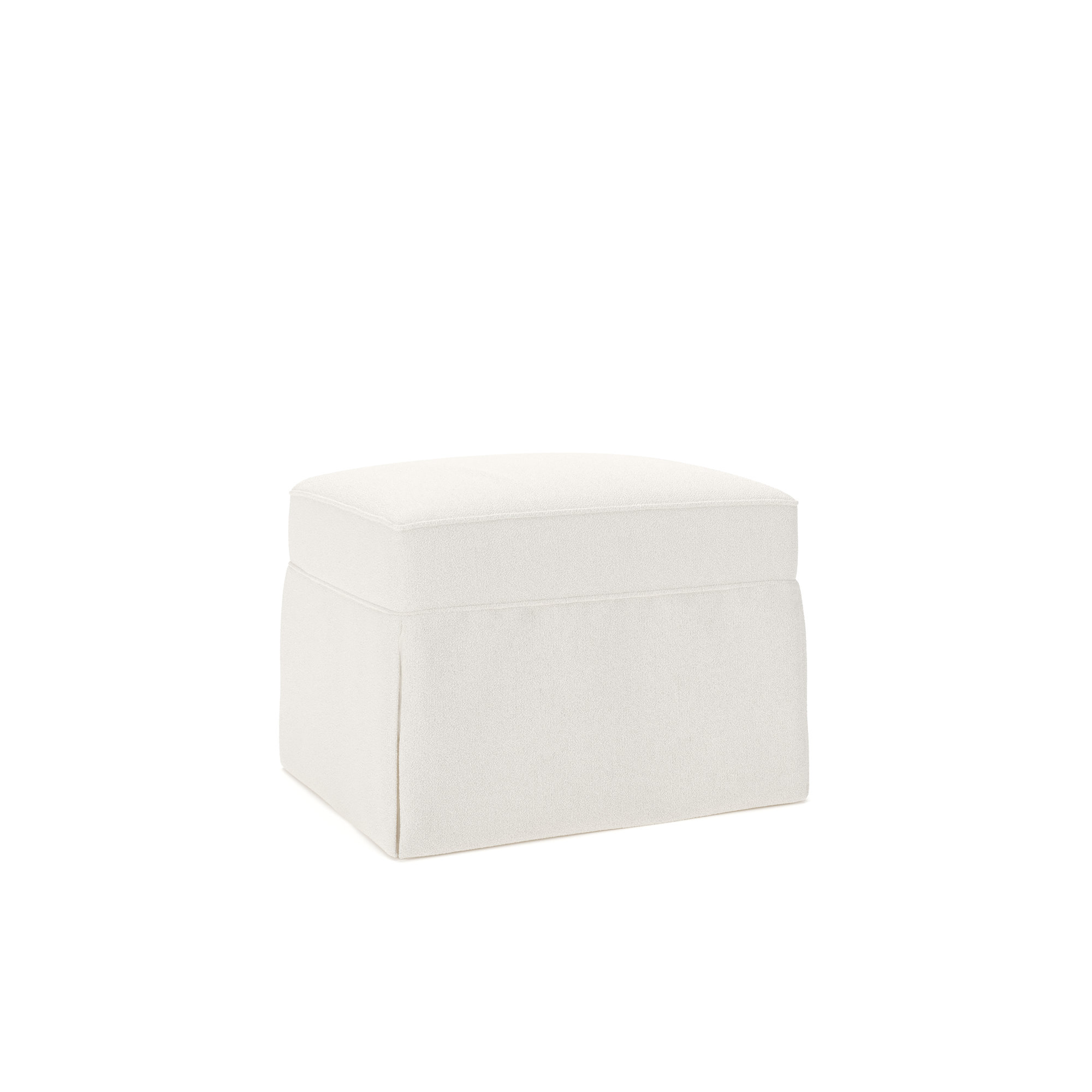 Amari Upholstered Ottoman, Apollo Alpaca Boucle