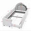 Lit plateforme tapissier pour lit d'enfant en forme de dinosaure simple avec garde-corps